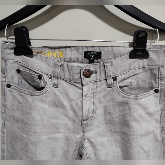 J. Crew Stretch Women's Toothpick Jeans, 5-Pocket, 98% Cotton, Gray, Size 25 - Picture 2 of 7
